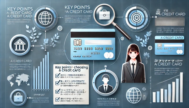 DALL·E 2025-02-16 16.23.20 - A professional and visually appealing infographic illustrating _Key Points for Choosing a Credit Card_ with a modern financial theme. The image should
