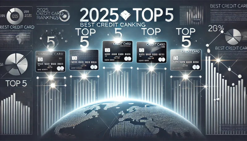 DALL·E 2025-02-16 16.22.59 - A professional and visually appealing infographic illustrating the _2025 Best Credit Card Rankings - TOP 5_. The design should feature a modern and sl
